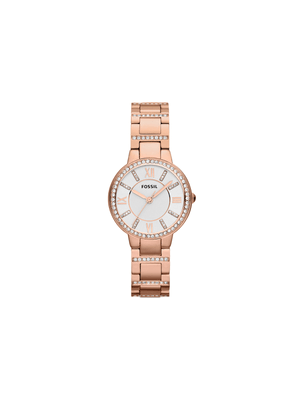 Fossil Ladies Virginia Rose Tone Stainless Steel Watch