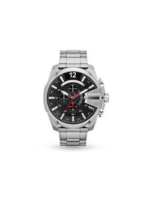 Diesel Men's Mega Chief Black Dial & Silver Tone Chronograph  Watch