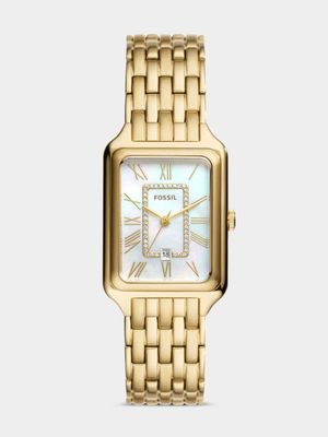 Fossil Raquel Gold Plated Stainless Steel Bracelet Watch