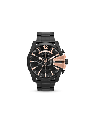 Diesel Men's Mega Chief Black & Rose Tone Chronograph Watch