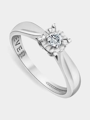 White Gold 0.11ct Diamond Illusion Ring