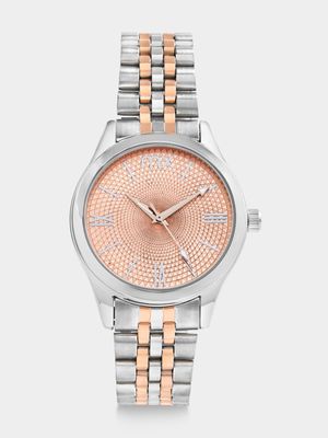 MX Rose Plated Blue Dial Two-Tone Bracelet Watch