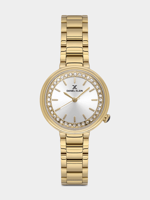 Daniel Klein Gold Plated White Dial Bracelet Watch