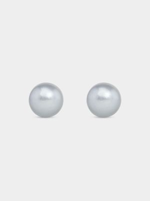 Sterling Silver Pearl Grey Stud Earrings