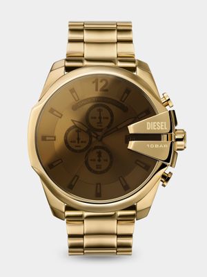 Diesel Mega Chief Gold Plated Stainless Steel Chronograph Bracelet Watch