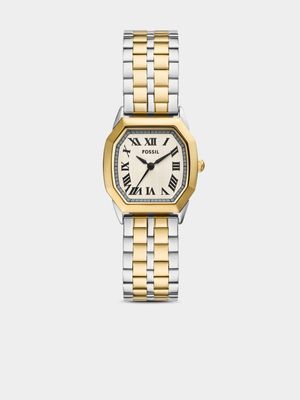 Fossil Harlowe Cream Dial Two-Tone Stainless Steel Bracelet Watch