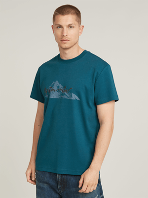 G-Star Men's Summit Graphic Blue T-Shirt