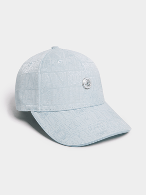 Fabiani Men's Light Blue Jacquard Monogram Peak Cap