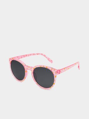 Girl's Pink Flower Sunglasses