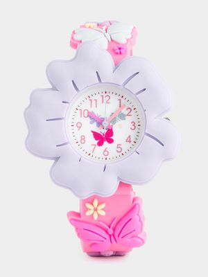 Girl's Pink Flower Watch