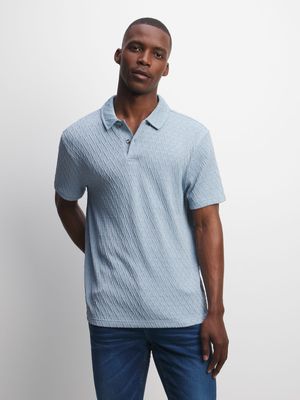 Men's Light Blue Textured Golfer