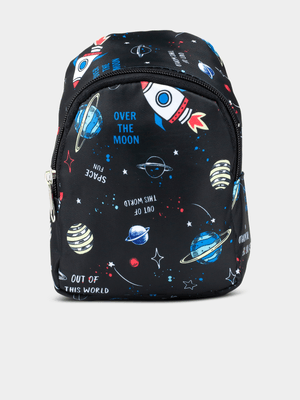 Boy's Black Space Sling Bag