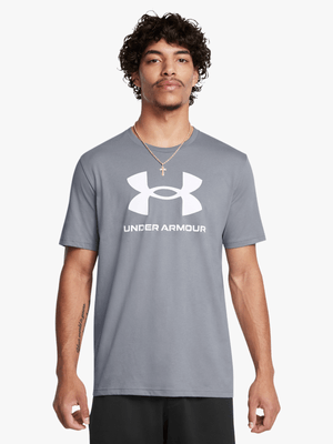 Mens Under Armour Sportstyle Logo Grey Tee