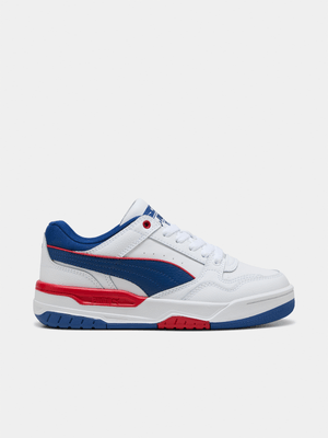 Junior Grade-School Puma Rebound Retro White/Blue/Red Sneakers