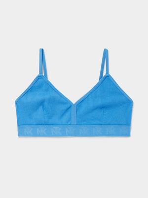 Jet Teen Girls Blue Rib Seamless Crop Bra