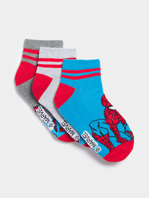 Jet Younger Boys Multicolour 3 Pack Spiderman Low Cut Socks