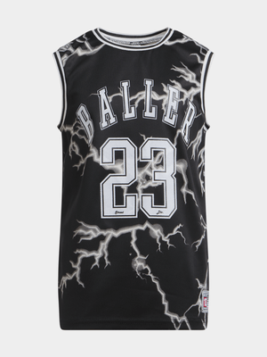 Jet Older Boys Black Lightning Basketball Vest