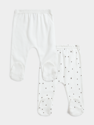 Jet Baby Cream 2 Pack Stars Leggings