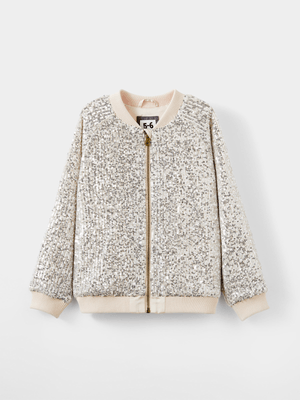 Cotton On Kids Silver Girl Kylie Bomber Jacket