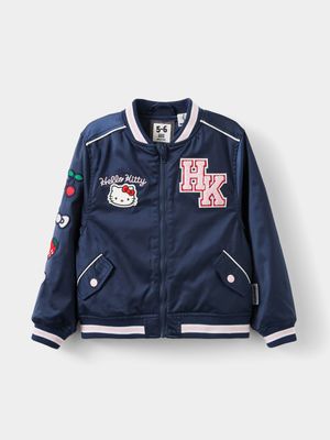 Cotton On Kids Navy Girl License Bomber Jacket