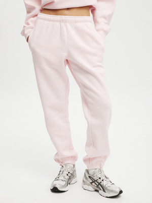 Women's Cotton On Pink Active Plush Essential Gym Sweatpants