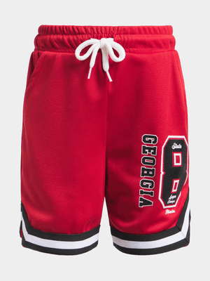 Jet Younger Boys Red Basketball Shorts