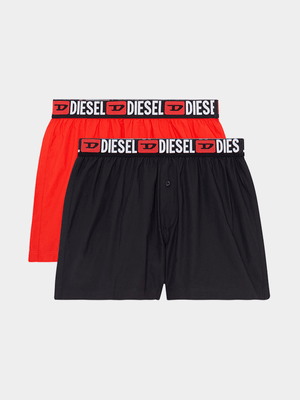 Men's Diesel Red & Black Umbx-Starktwopack Boxer-Shorts