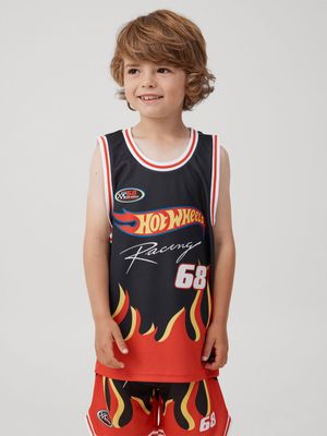 Cotton On Kids Black Boy License Basketball Tank Top