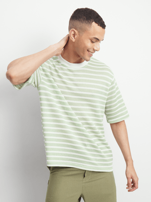 Men's Green Stripe Crochet Top