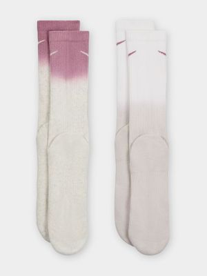 Nike Unisex Everyday Cushion 2 Pack Plum Dip Crew Socks