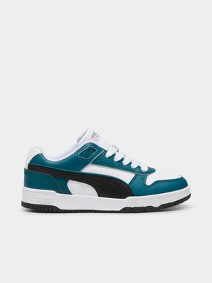 Junior Grade-School Puma RBD Game White/Teal/White Sneakers