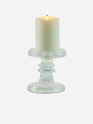 pillar/dinner candle holder glass 11.5cm