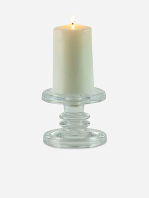 pillar/dinner candle holder glass 8.5cm