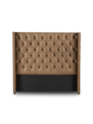 Wingback Headboard Leather Codiac Taupe