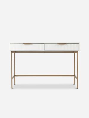 Aura Two Drawer Desk White