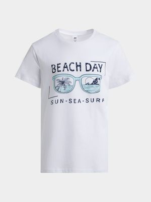 Jet Younger Boys White Beach Day T-Shirt