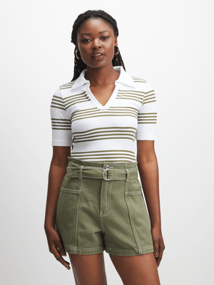 Jet Women's White/Olive Top