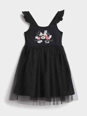 Jet Younger Girls Black Mickey & Minnie Dress