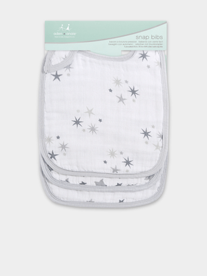 Infants Aiden & Anais Grey 3 pack Snap Bibs