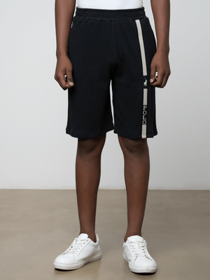 Boys Polo Black Preston Active Shorts