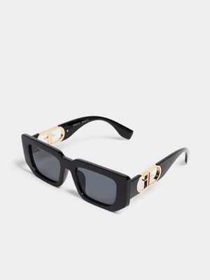 Metal Ignot Rectangular Sunglasses