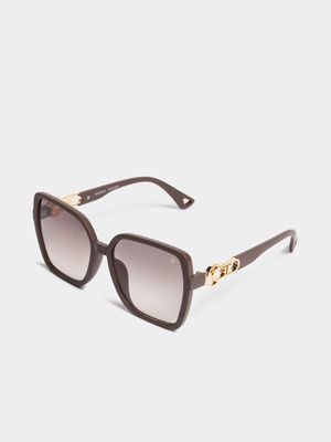 Metal Temple Matte Sunglasses