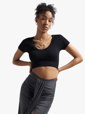 Women's Black Seamless Top