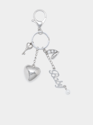 Women's Silver Heart Bag Charm