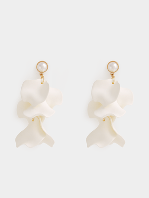 Petal Drop and Pearl Earrings