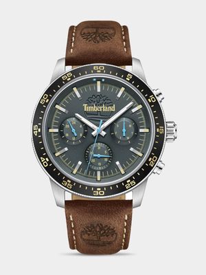 Timberland Parkman Stainless Steel Grey Dial Brown Leather Watch