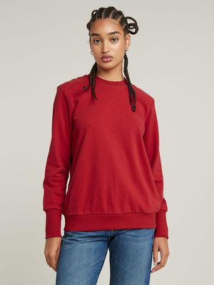 G-Star Women's Shoulder Padded Dressy Red Sweater