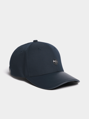 Fabiani Men's Navy Contrast Canvas Peak Cap