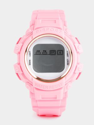 Girl's Pink Sports Digital Watch