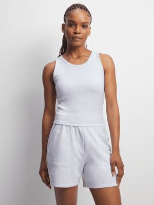 Womens TS Ribbed Milk Cropped Tank